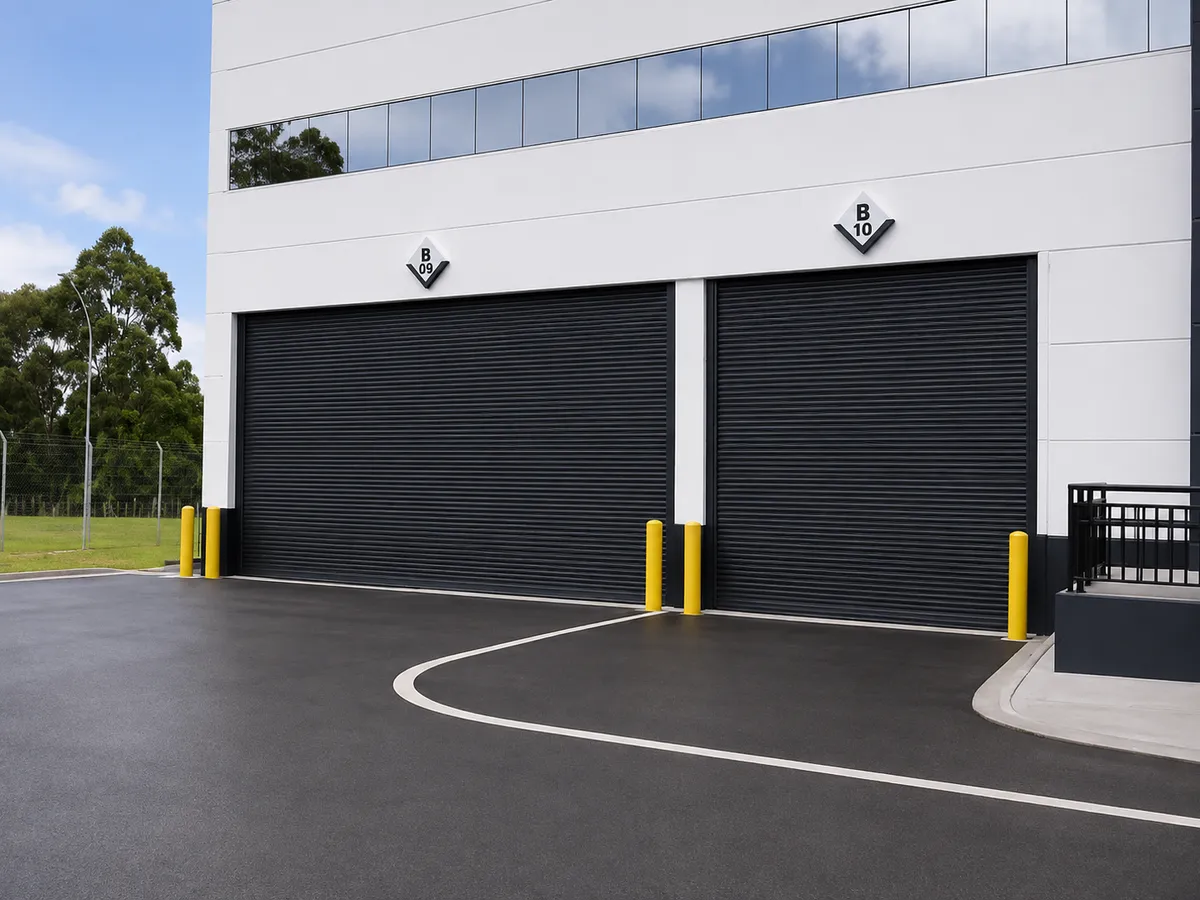 Portas de enrolar industriais de alto fluxo Euromatic instalada